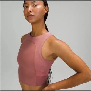 Lululemon nulu mesh Pink Sleeveless Crop Top tank yoga  8 medium